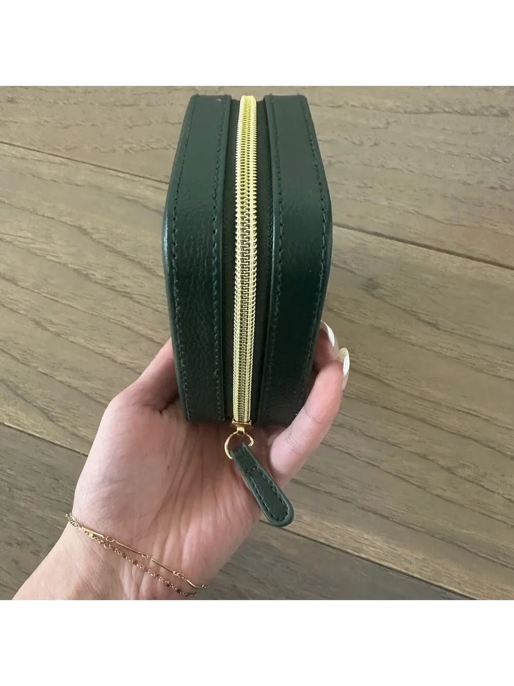Elegant Cream Green Jewelry Organizer Box